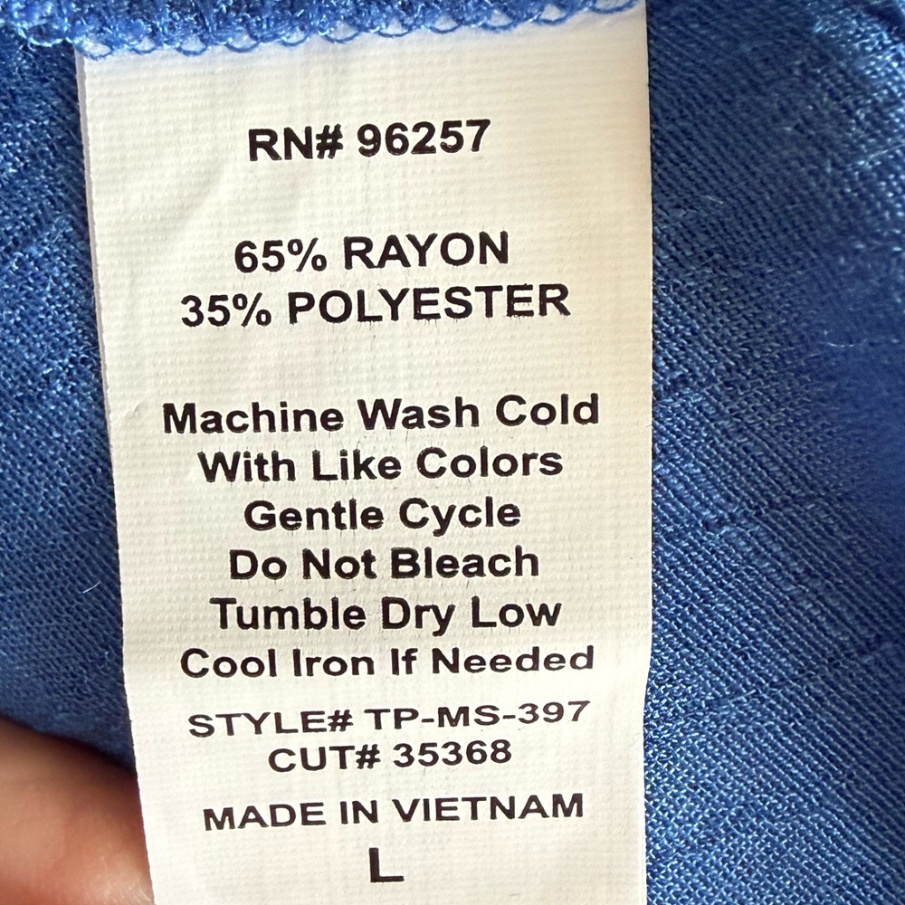 NWT PerSeption Concept Blue Button Down Shirt - Picture 6 of 11